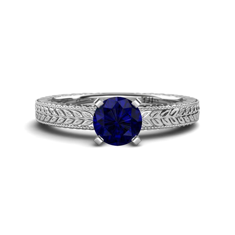 Kaelan 6.00 mm Round Blue Sapphire Solitaire Engagement Ring 