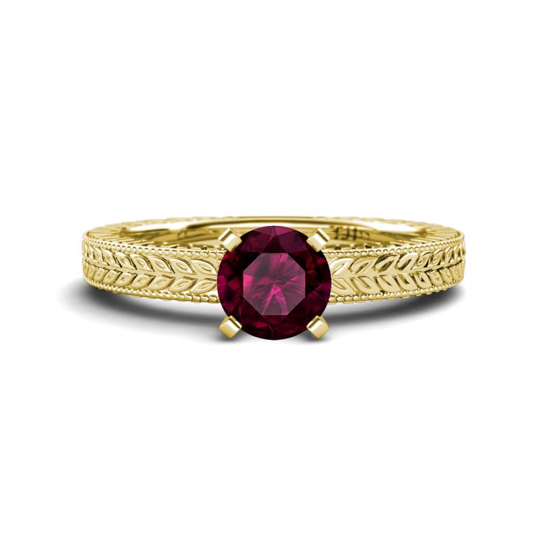 Kaelan 6.50 mm Round Rhodolite Garnet Solitaire Engagement Ring 