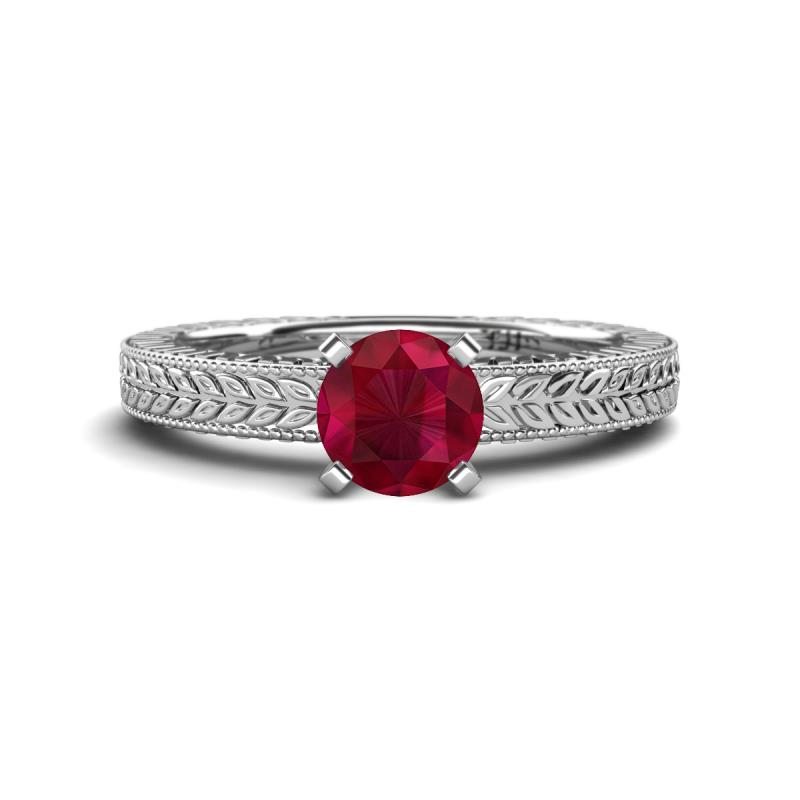 Kaelan 6.00 mm Round Ruby Solitaire Engagement Ring 