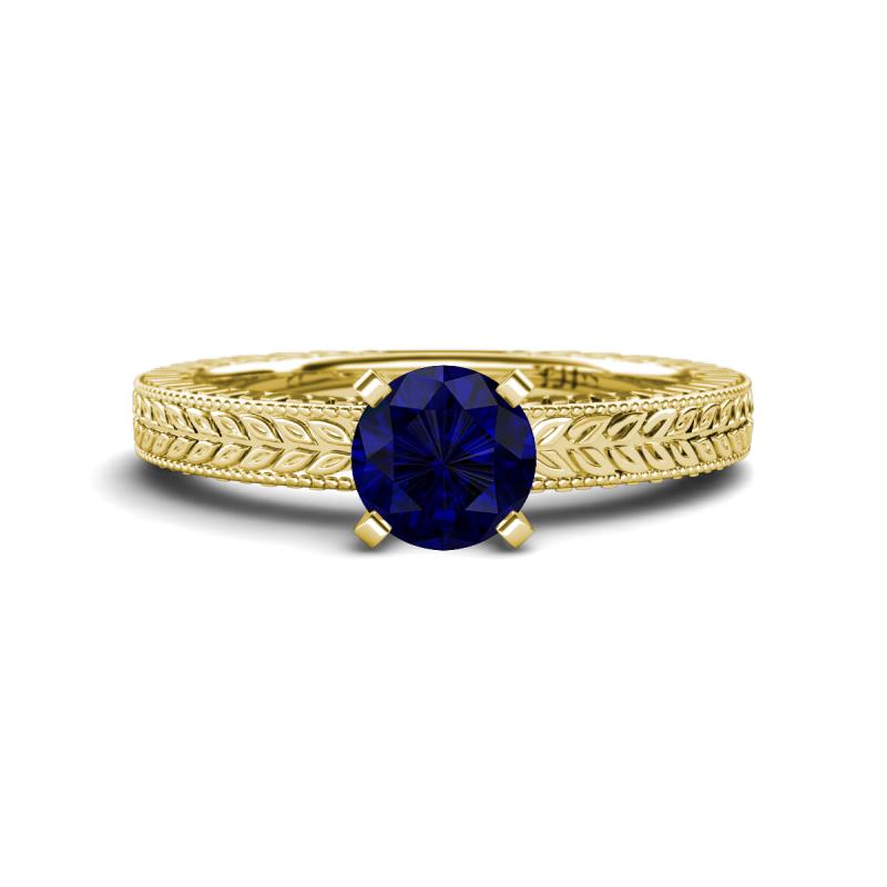 Kaelan 6.00 mm Round Blue Sapphire Solitaire Engagement Ring 