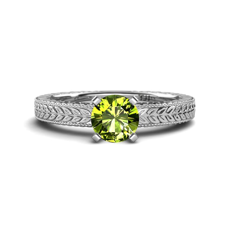 Kaelan 6.50 mm Round Peridot Solitaire Engagement Ring 