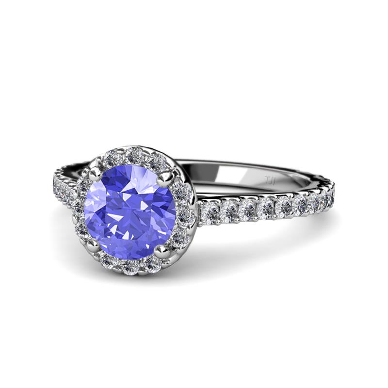 Miah Tanzanite and Diamond Halo Engagement Ring 