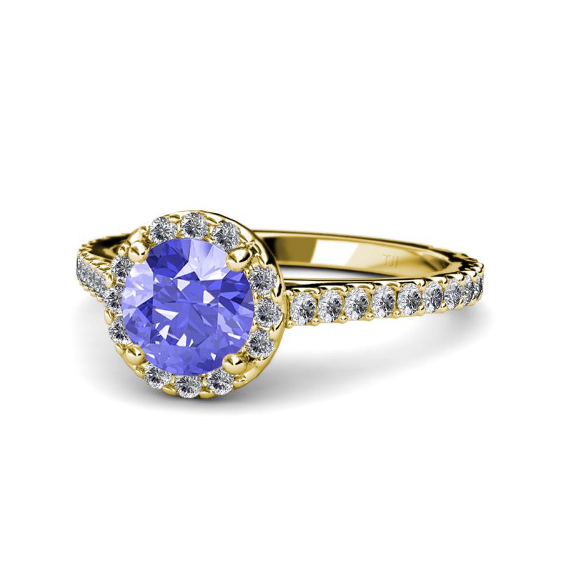 Miah Tanzanite and Diamond Halo Engagement Ring 