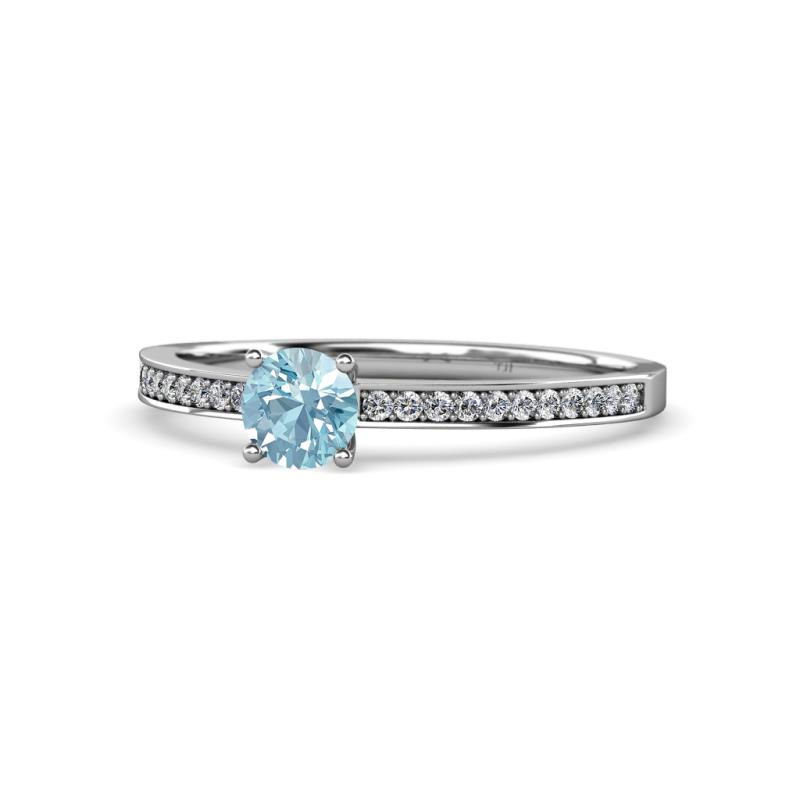 Celia Aquamarine and Diamond Engagement Ring 