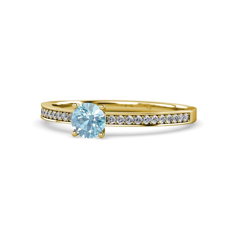 Celia Aquamarine and Diamond Engagement Ring 