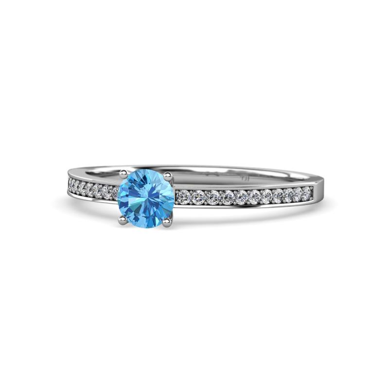 Celia Blue Topaz and Diamond Engagement Ring 
