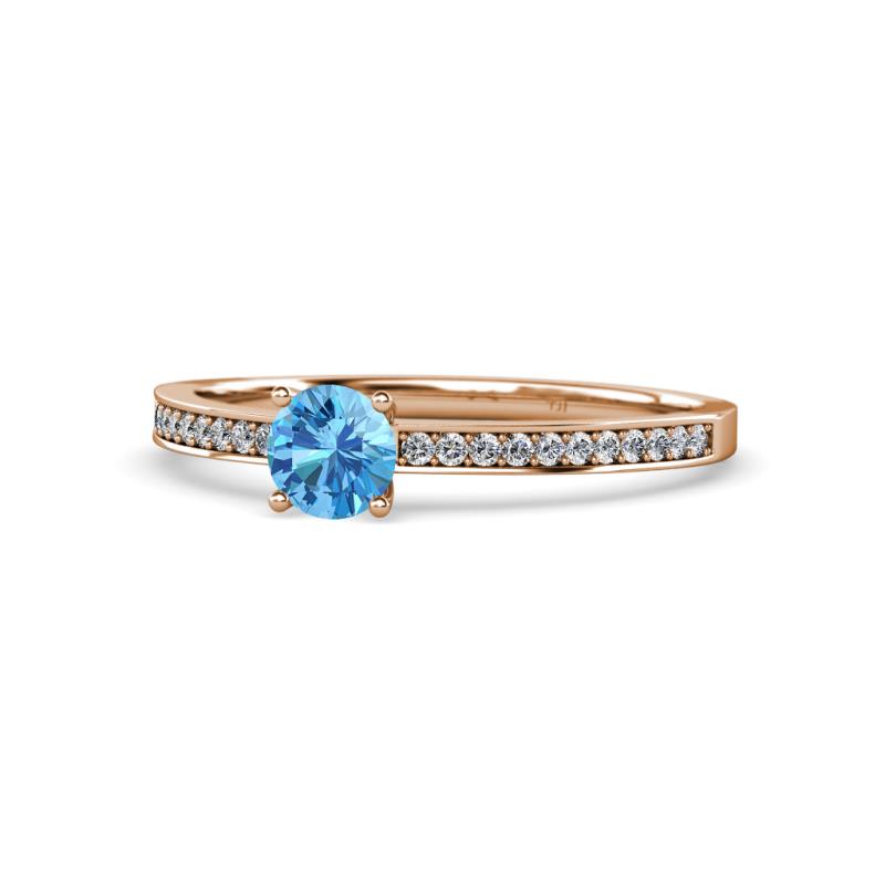 Celia Blue Topaz and Diamond Engagement Ring 