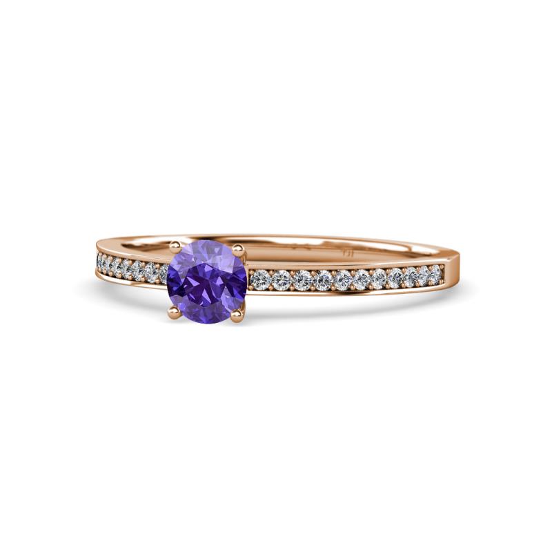 Celia Iolite and Diamond Engagement Ring 