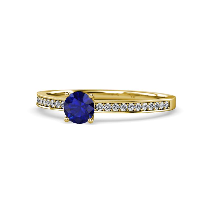 Celia Blue Sapphire and Diamond Engagement Ring 