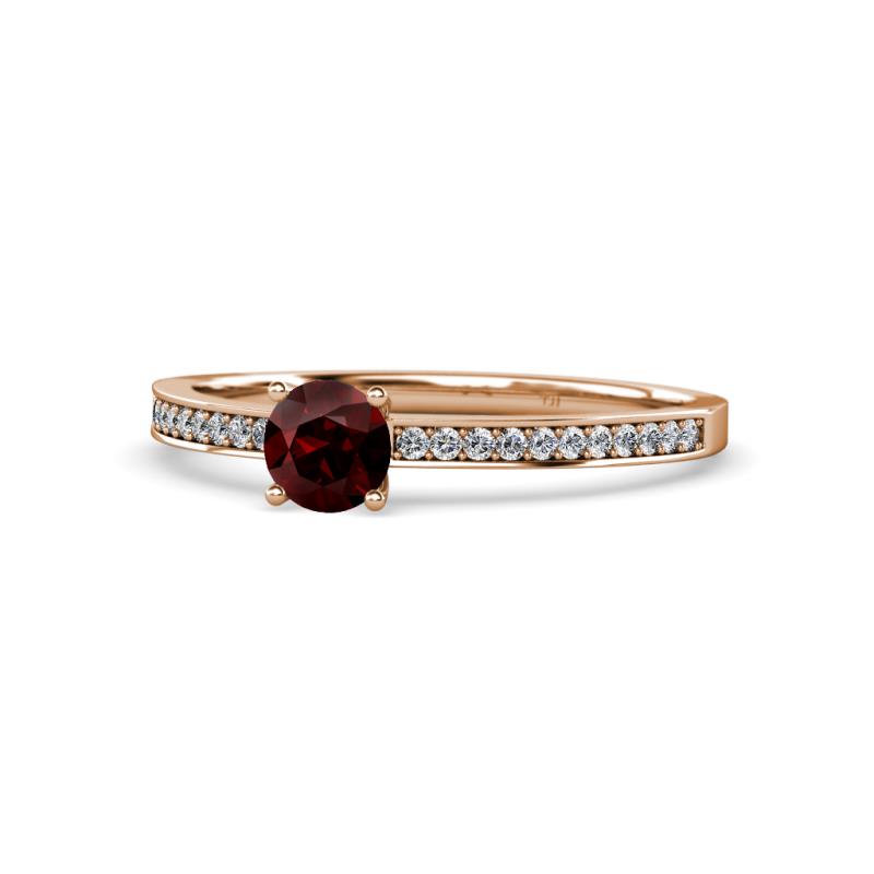 Celia Red Garnet and Diamond Engagement Ring 