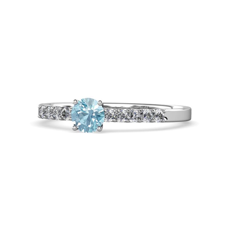 Juan Aquamarine and Diamond Engagement Ring 