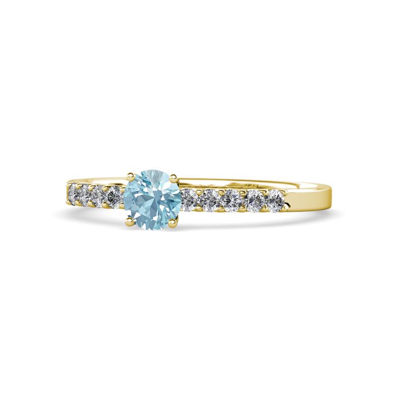 Juan Aquamarine and Diamond Engagement Ring 