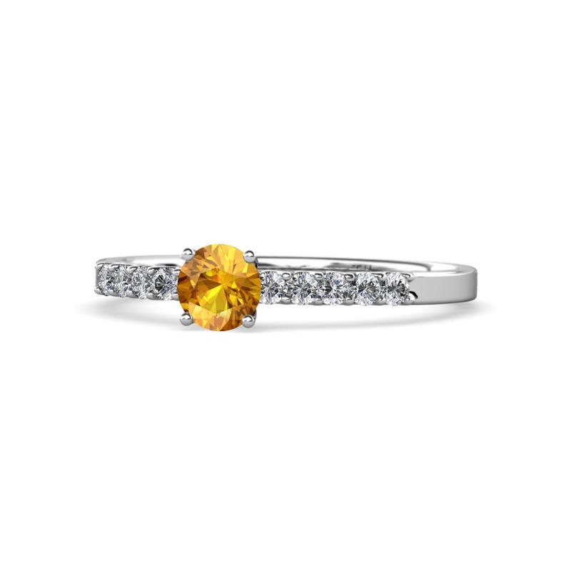 Juan Citrine and Diamond Engagement Ring 