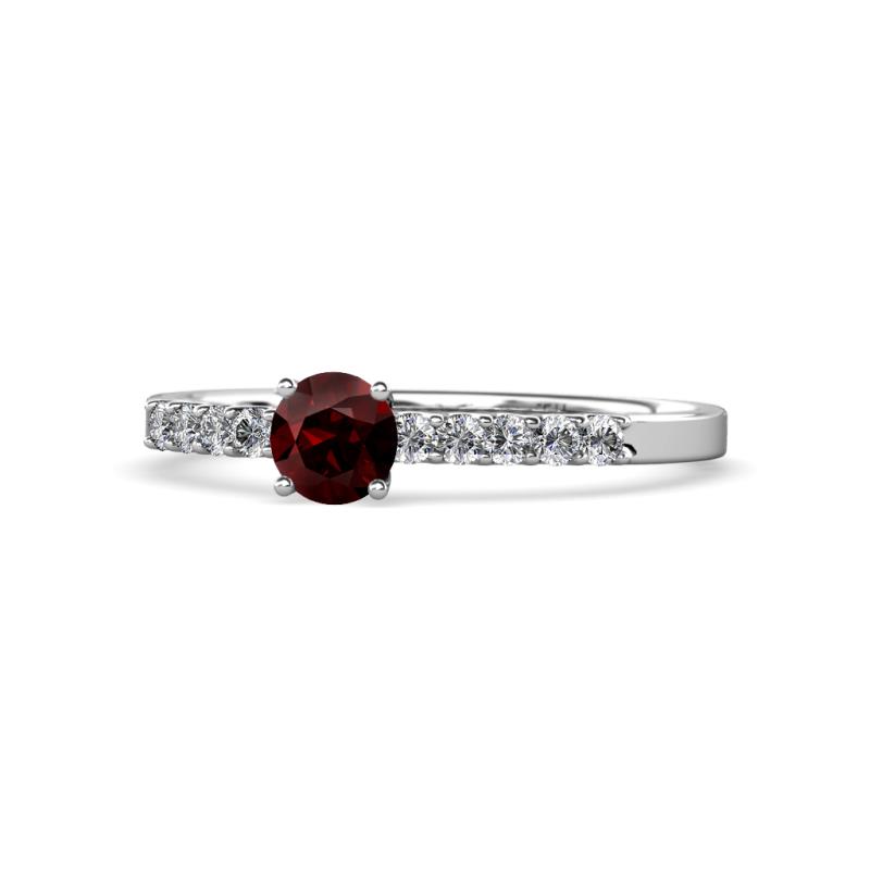 Juan Red Garnet and Diamond Engagement Ring 