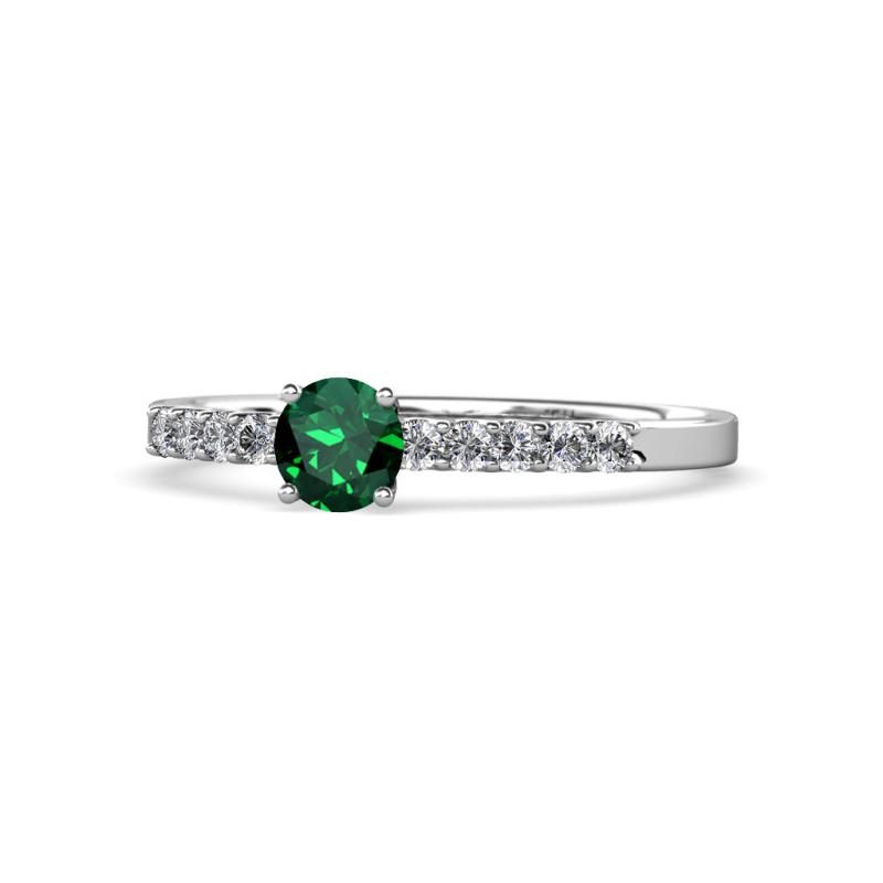 Juan Emerald and Diamond Engagement Ring 