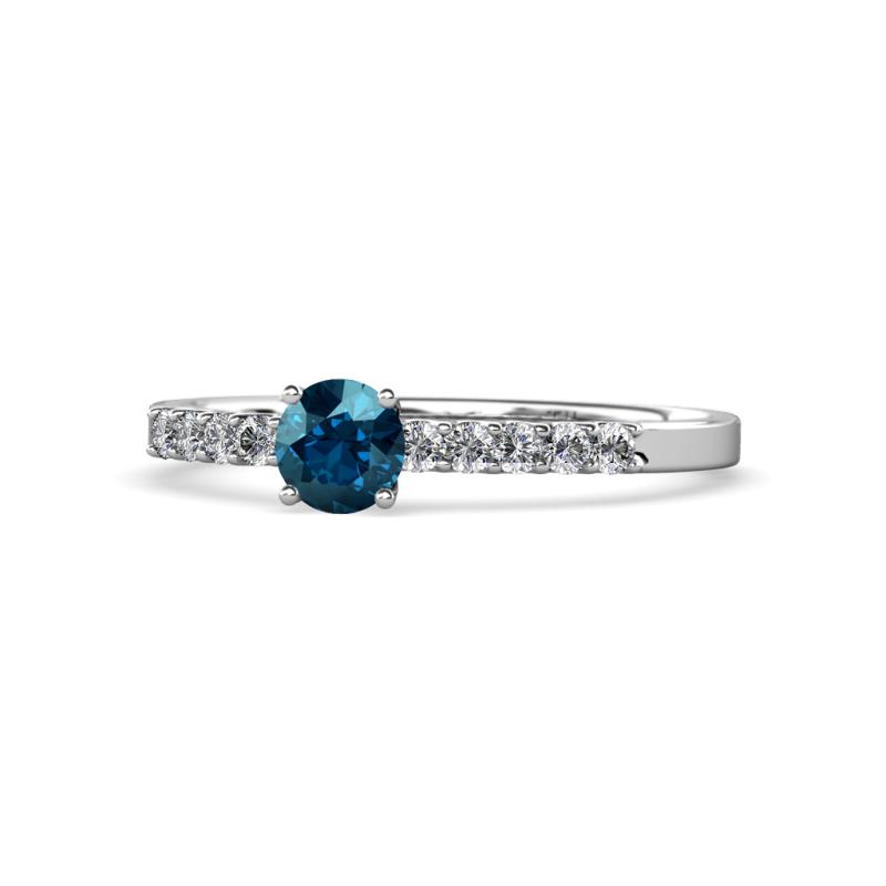 Juan Blue and White Diamond Engagement Ring 