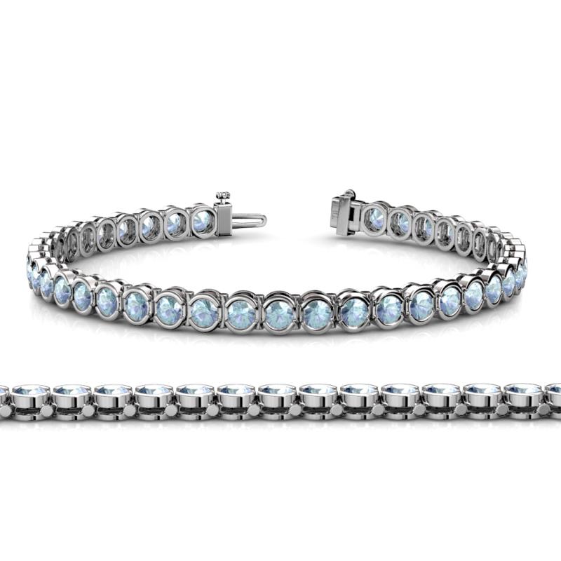 Tiara 3.10 mm Aquamarine Eternity Tennis Bracelet 