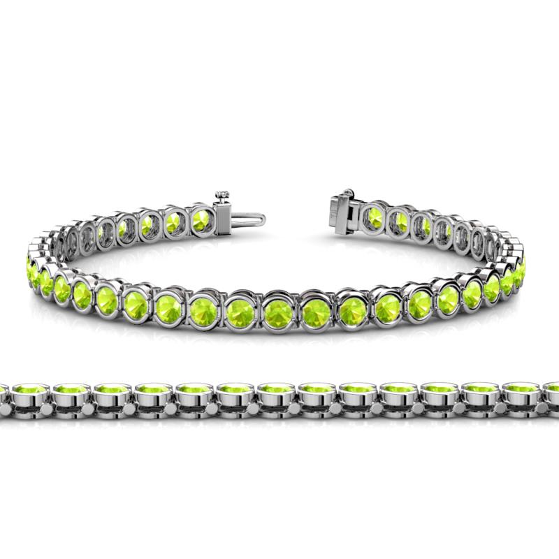 Tiara 3.10 mm Peridot Eternity Tennis Bracelet 