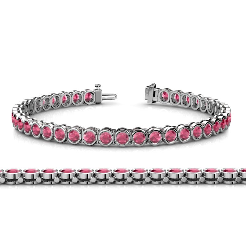 Tiara 3.10 mm Rhodolite Garnet Eternity Tennis Bracelet 