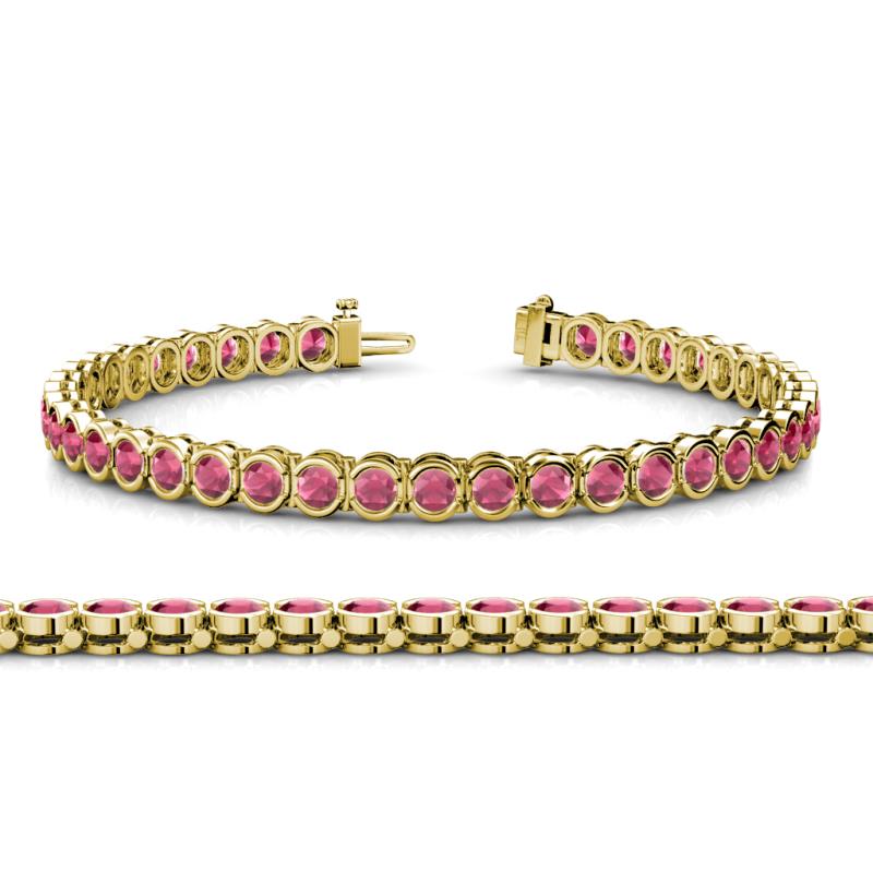 Tiara 3.10 mm Rhodolite Garnet Eternity Tennis Bracelet 