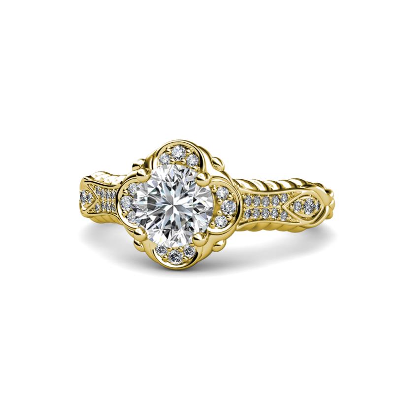 Maura Signature Diamond Floral Halo Engagement Ring 