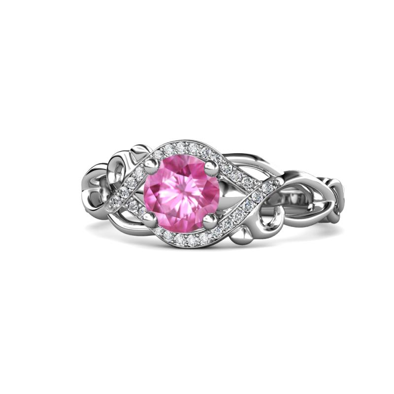 Fineena Signature Pink Sapphire and Diamond Engagement Ring 