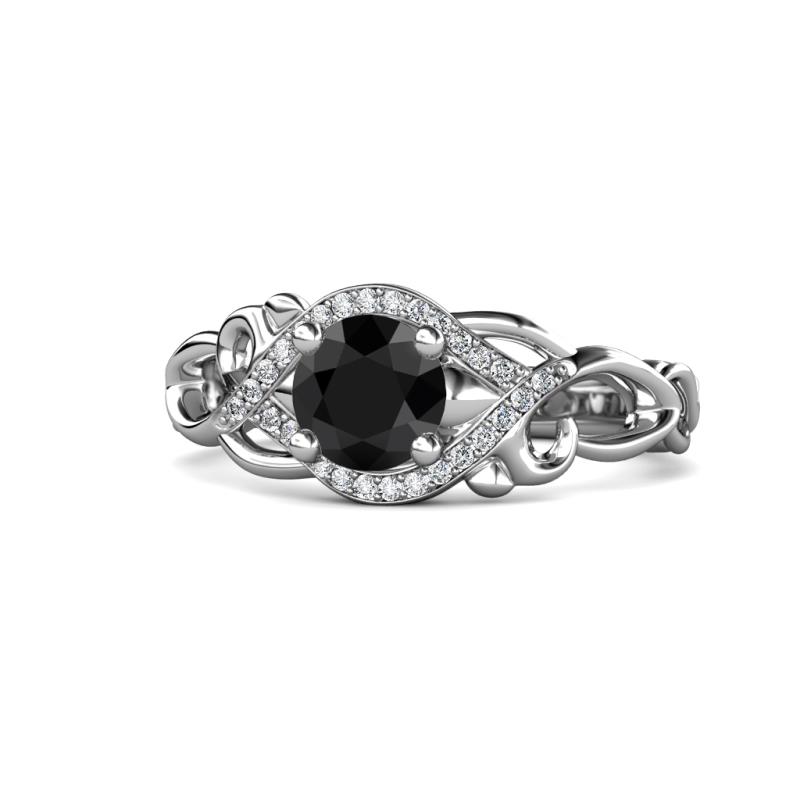 Fineena Signature Black and White Diamond Engagement Ring 