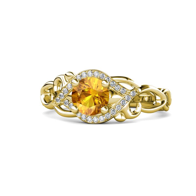 Fineena Signature Citrine and Diamond Engagement Ring 