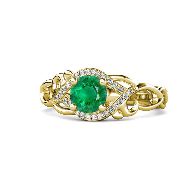 Fineena Signature Emerald and Diamond Engagement Ring 