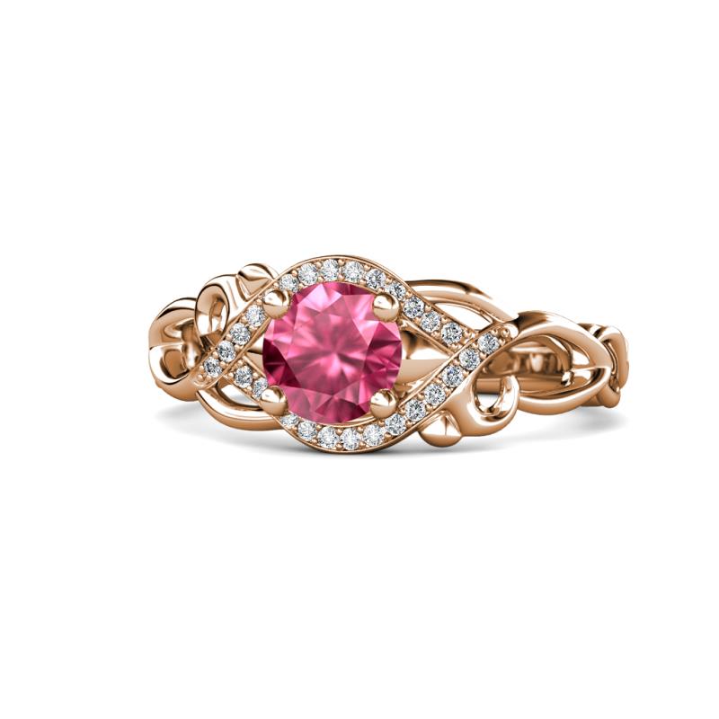 Fineena Signature Pink Tourmaline and Diamond Engagement Ring 
