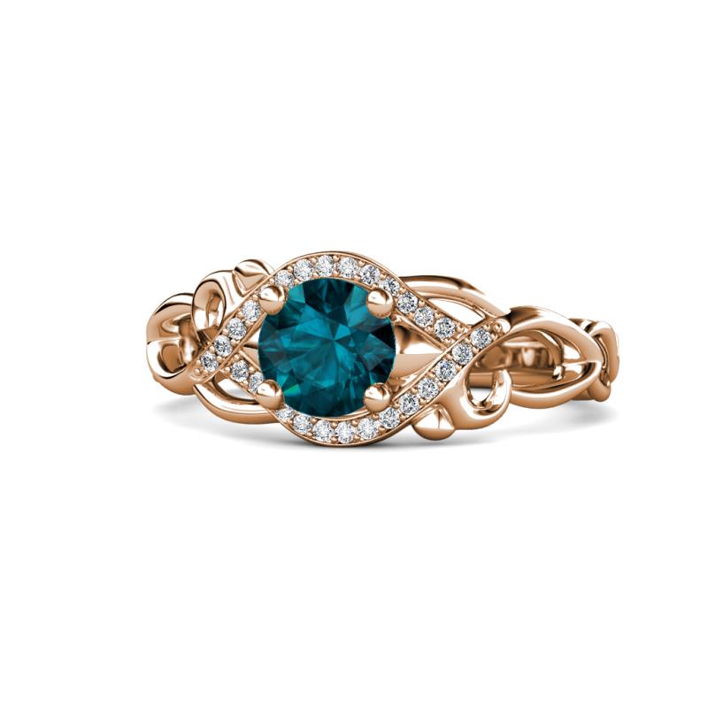 Fineena Signature London Blue Topaz and Diamond Engagement Ring 