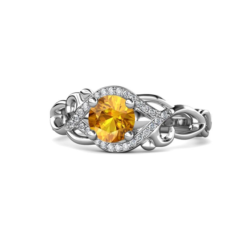 Fineena Signature Citrine and Diamond Engagement Ring 
