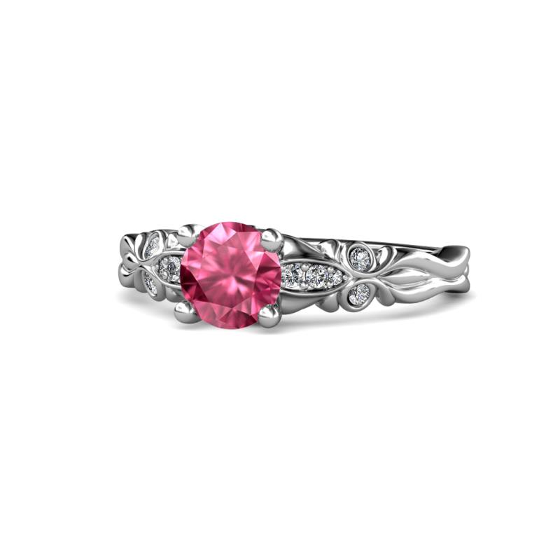 Carina Signature Pink Tourmaline and Diamond Engagement Ring 