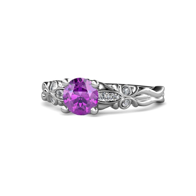 Carina Signature Amethyst and Diamond Engagement Ring 