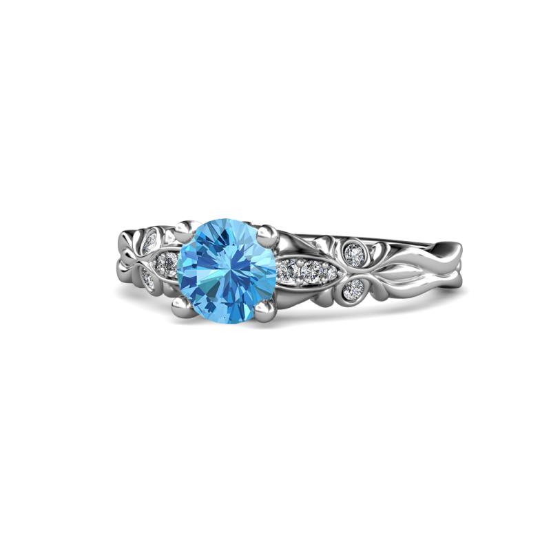 Carina Signature Blue Topaz and Diamond Engagement Ring 