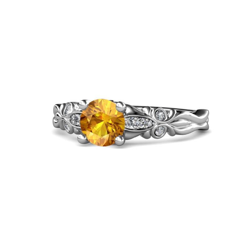 Carina Signature Citrine and Diamond Engagement Ring 