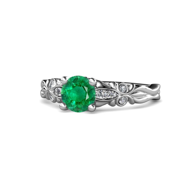 Carina Signature Emerald and Diamond Engagement Ring 