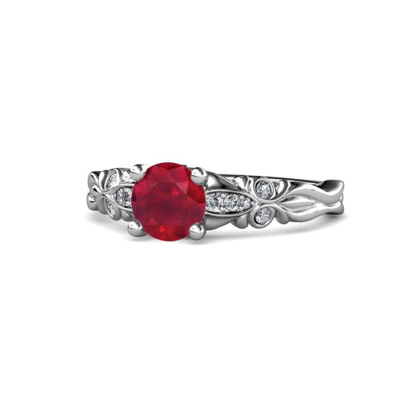 Carina Signature Ruby and Diamond Engagement Ring 