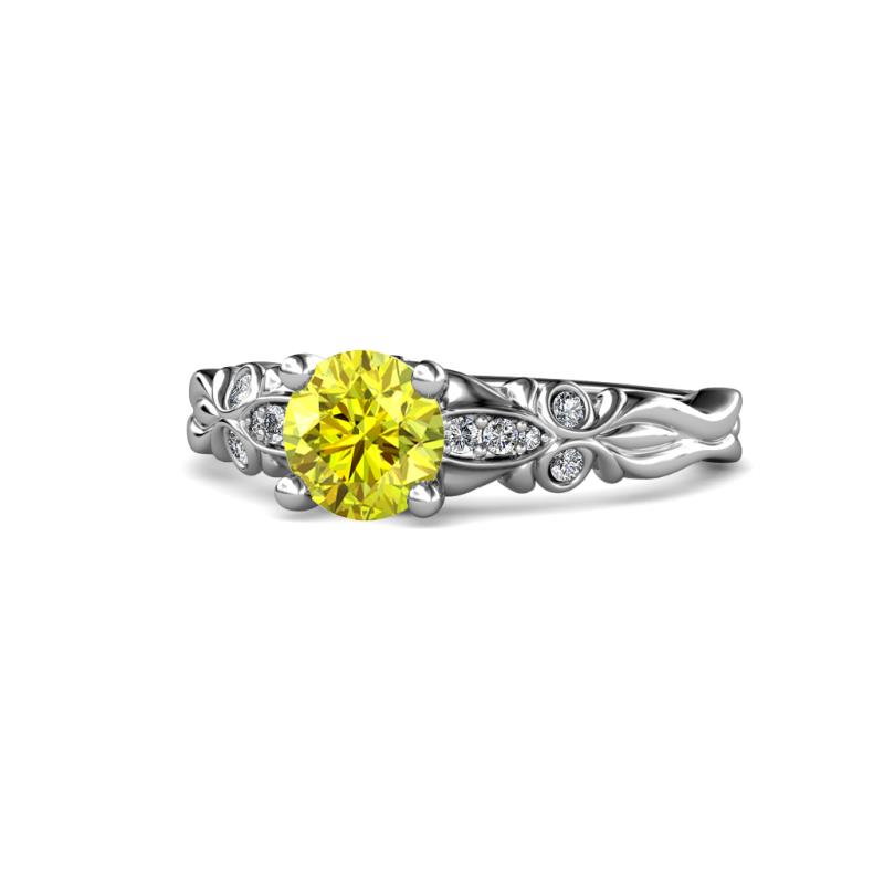 Carina Signature Yellow and White Diamond Engagement Ring 
