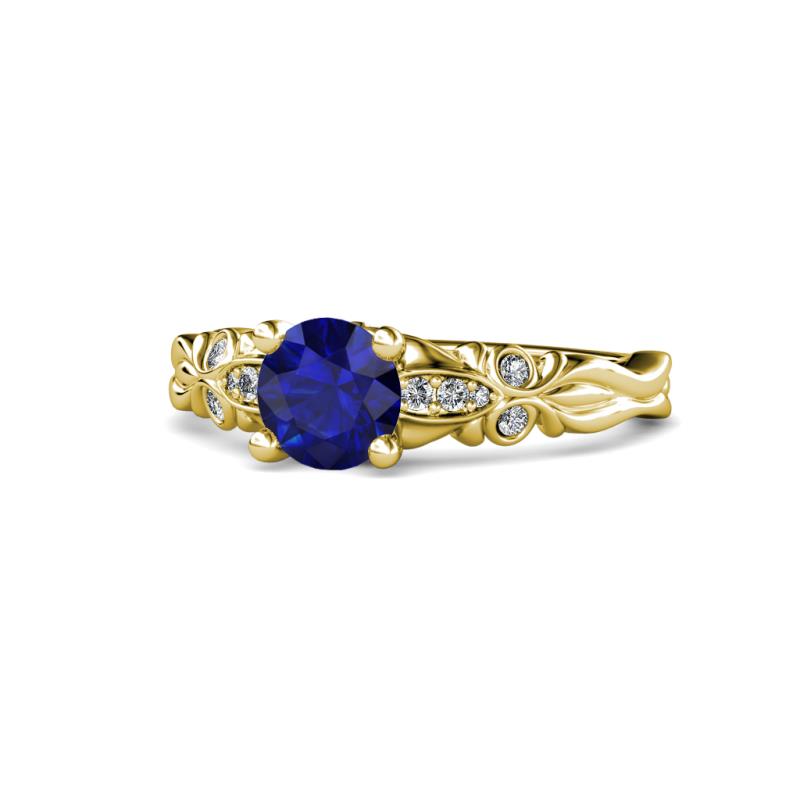 Carina Signature Blue Sapphire and Diamond Engagement Ring 