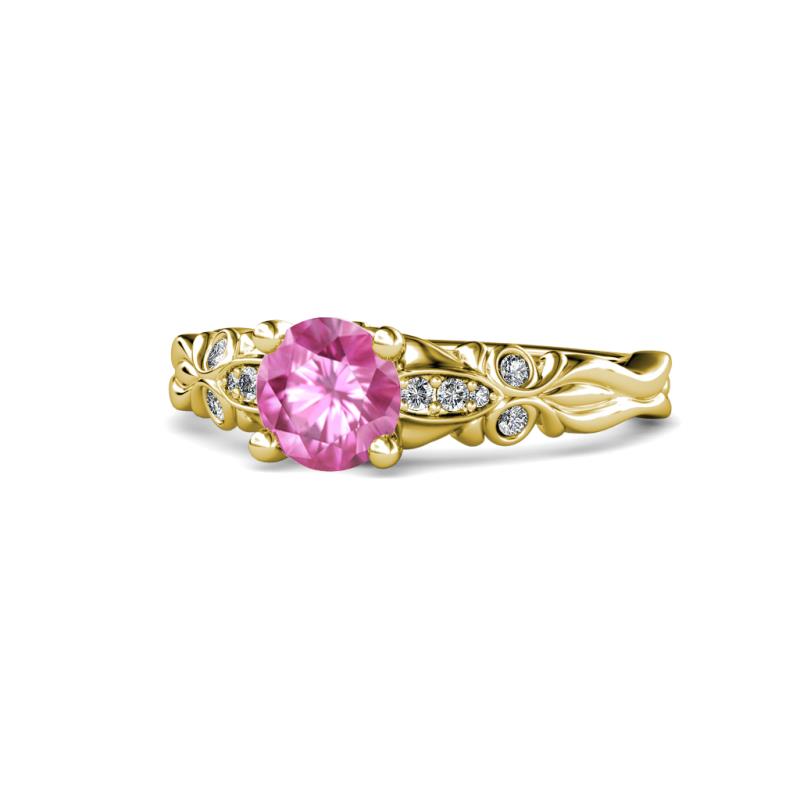 Carina Signature Pink Sapphire and Diamond Engagement Ring 