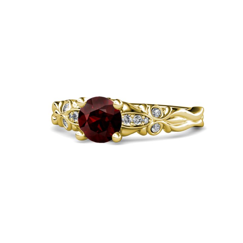 Carina Signature Red Garnet and Diamond Engagement Ring 