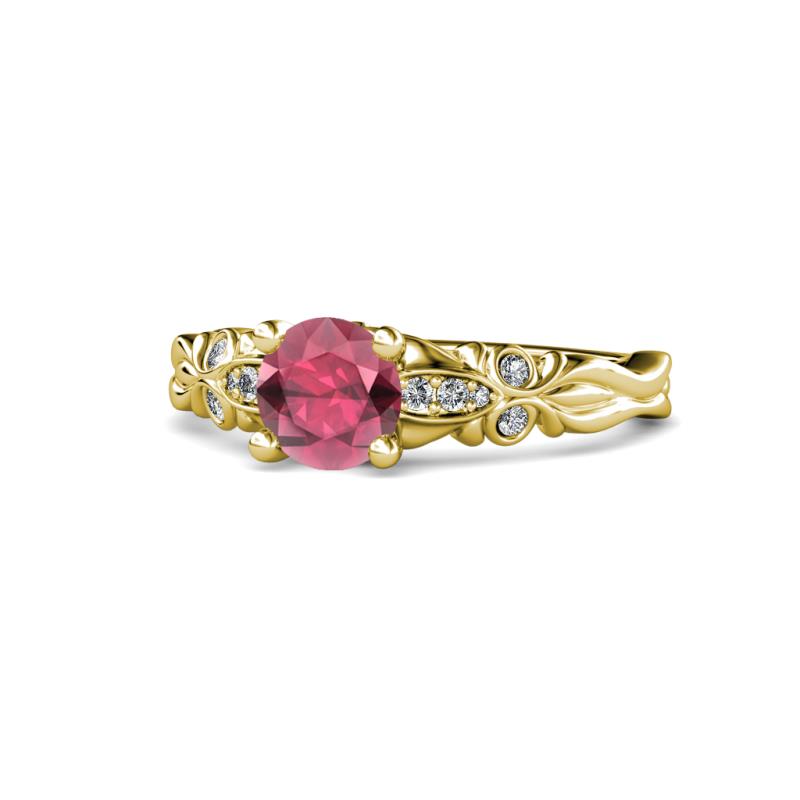 Carina Signature Rhodolite Garnet and Diamond Engagement Ring 