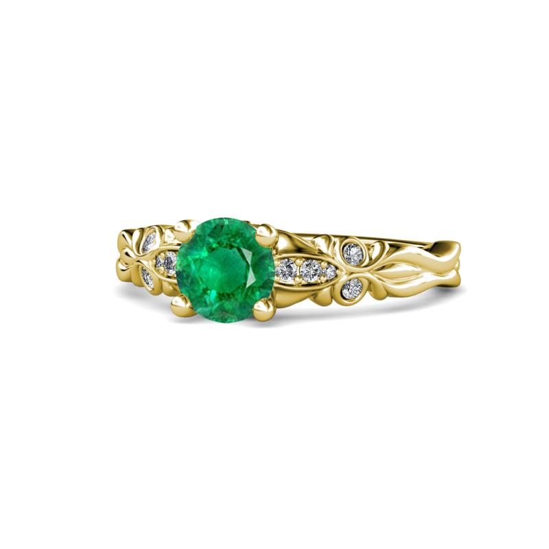Carina Signature Emerald and Diamond Engagement Ring 