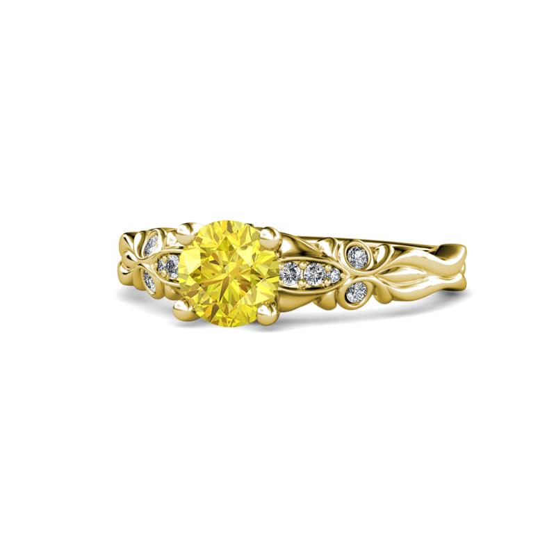 Carina Signature Yellow Sapphire and Diamond Engagement Ring 