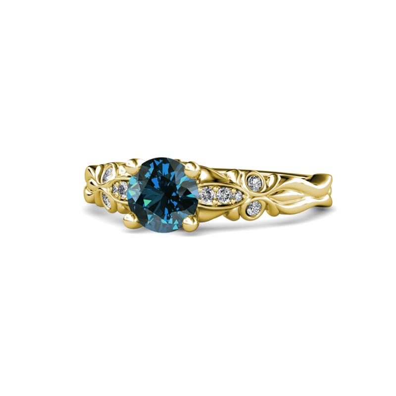 Carina Signature Blue and White Diamond Engagement Ring 