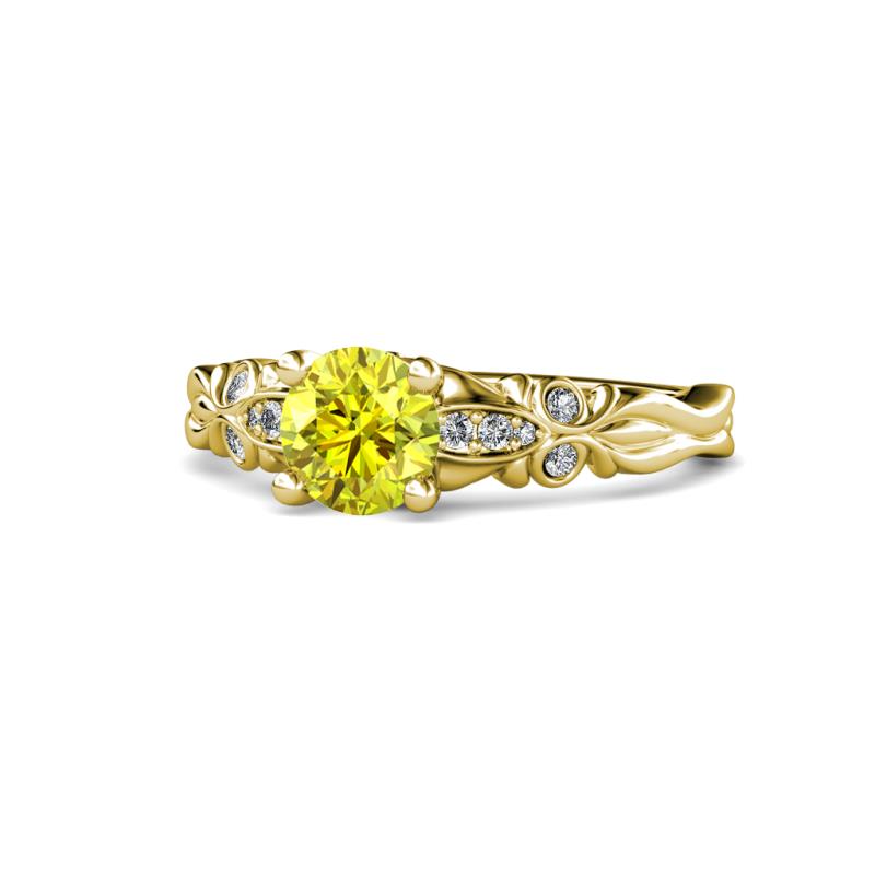 Carina Signature Yellow and White Diamond Engagement Ring 