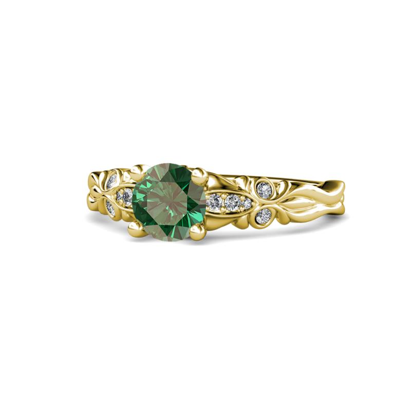 Carina Signature Diamond and Lab Created Alexandrite Engagement Ring 