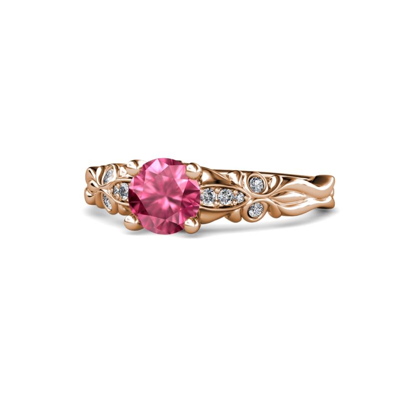 Carina Signature Pink Tourmaline and Diamond Engagement Ring 