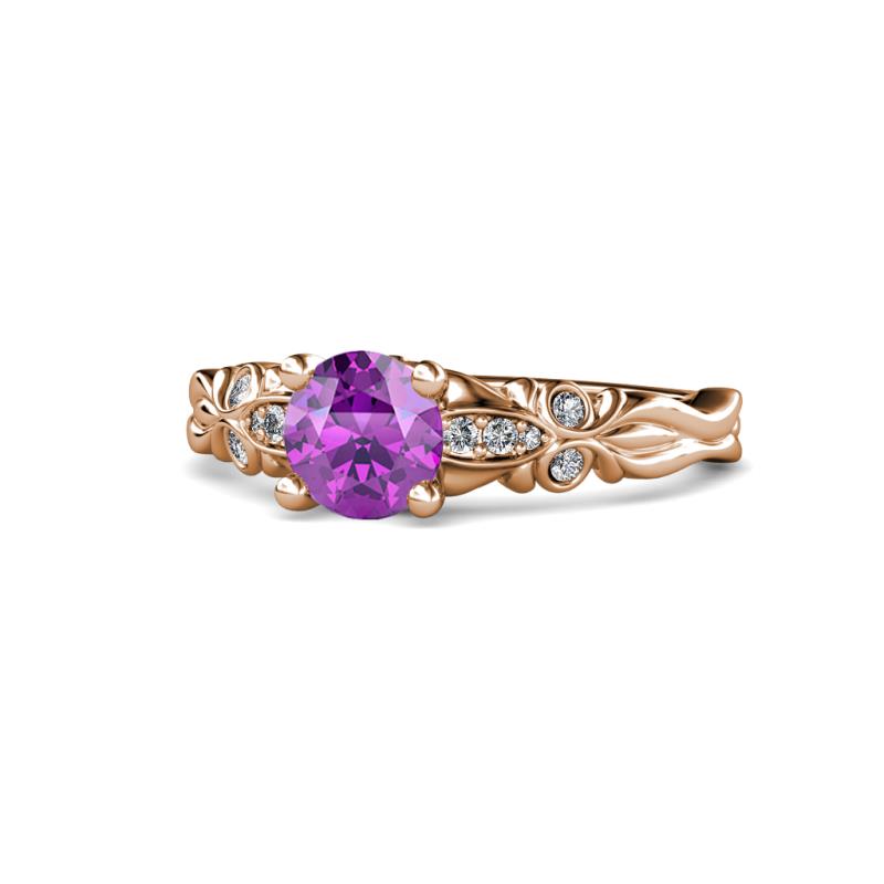 Carina Signature Amethyst and Diamond Engagement Ring 